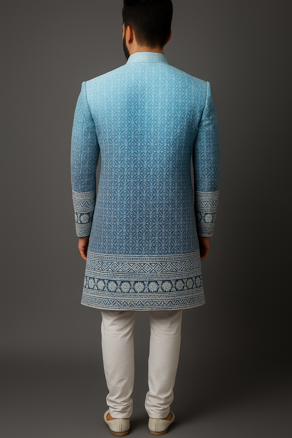 Premium Ferozi Embroidered Sherwani for Men – Handcrafted Wedding & Festive Wear