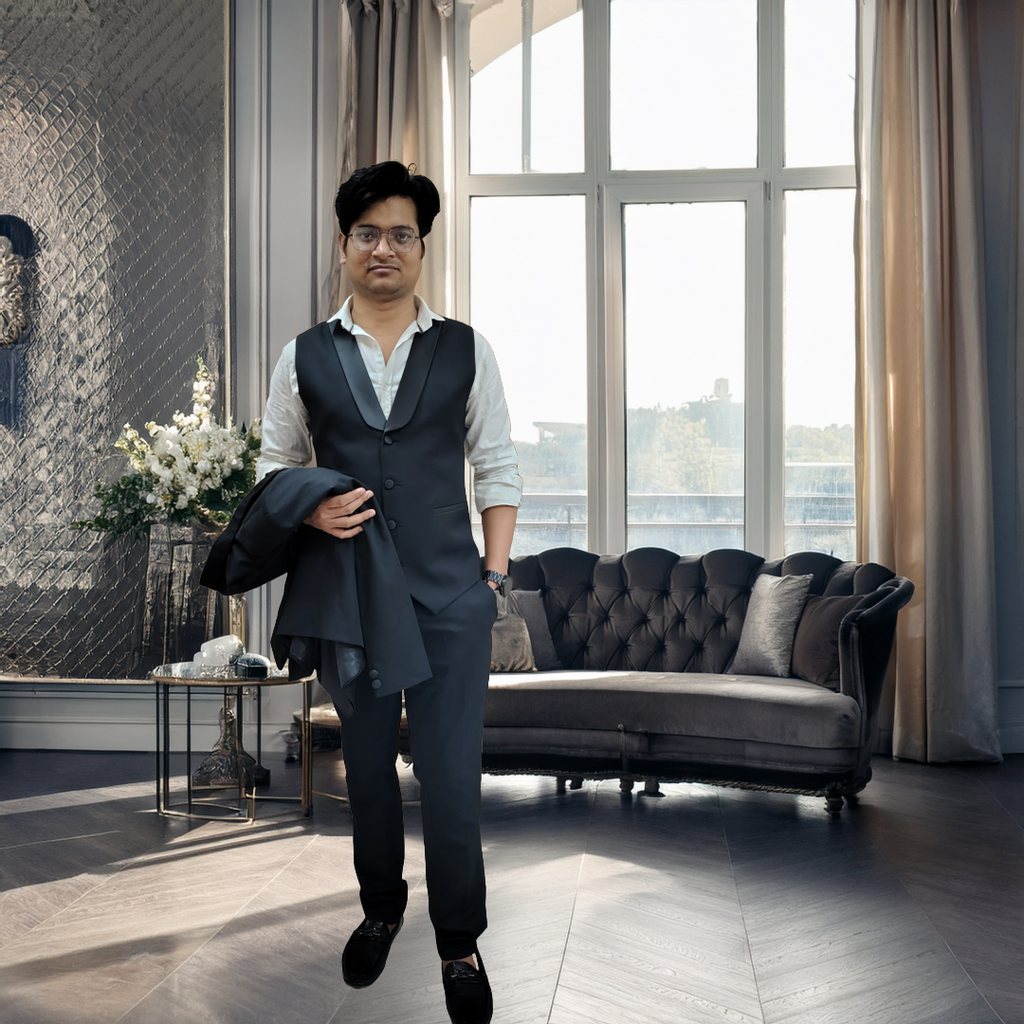 men's formal Black 3 piece suite