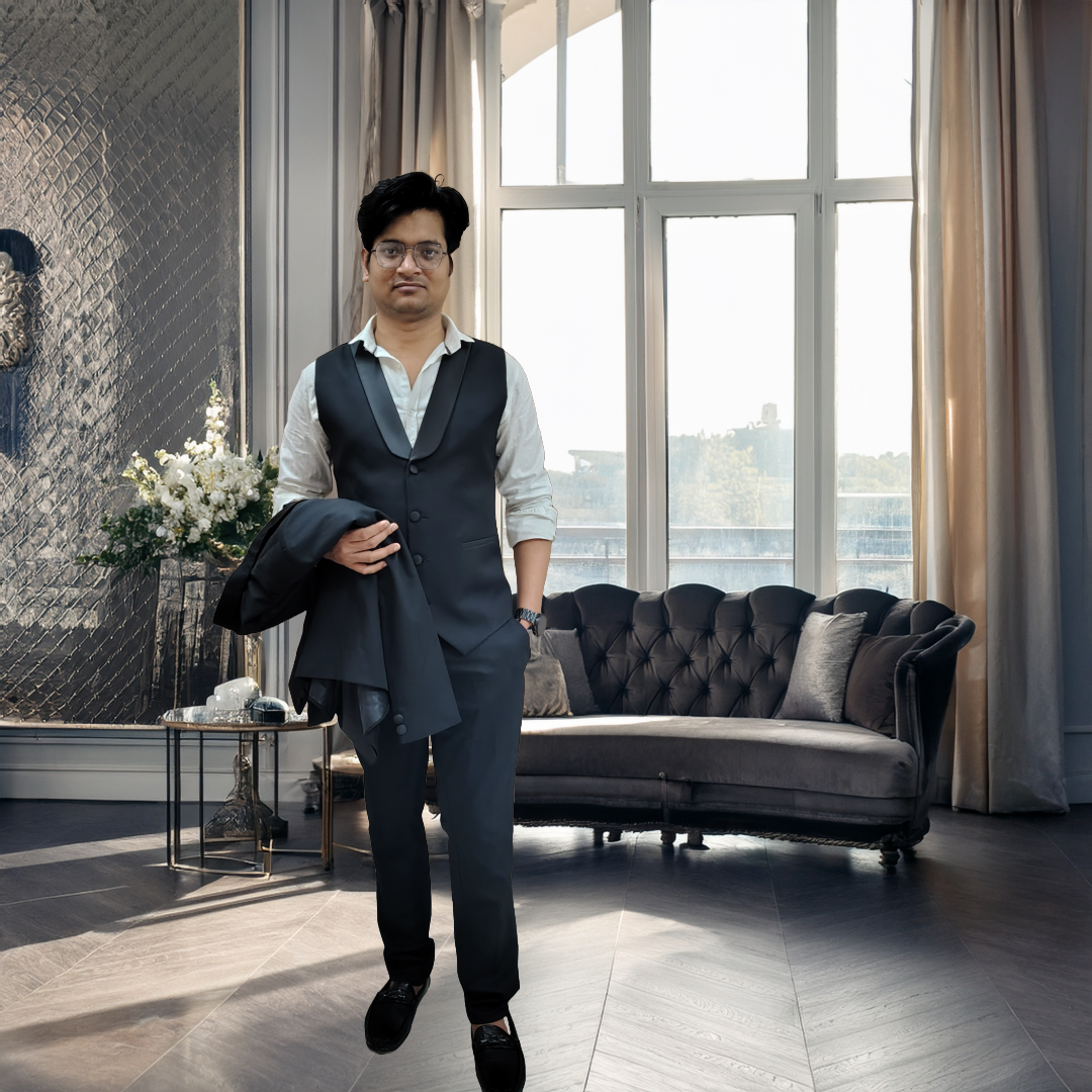 men's formal Black 3 piece suite